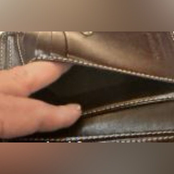 Burberry Blue Label Small Folding Wallet-6 Card Slots White Plaid Brown Leather - Picture 5 of 14